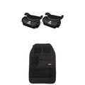 Pack of 2 Black Backless Booster Car Seats with Cup Holders and Back Seat Organizer L5935