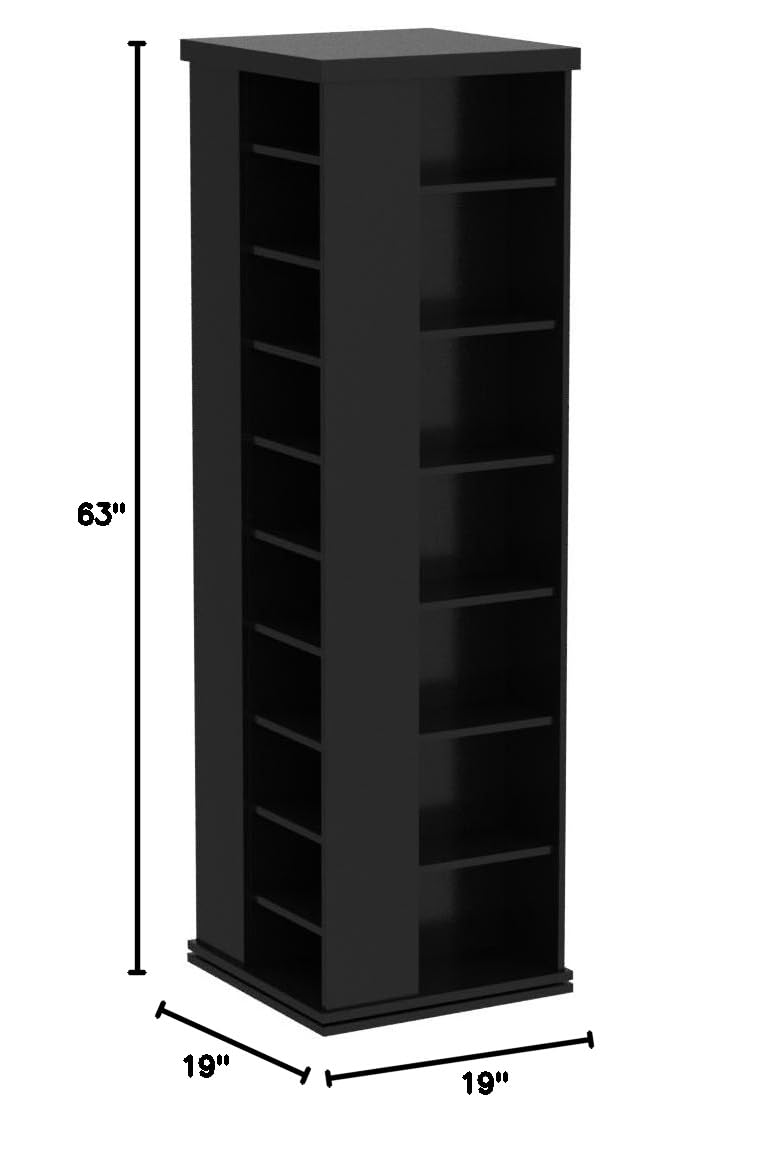 Black 4-Sided Revolving Media Tower B766