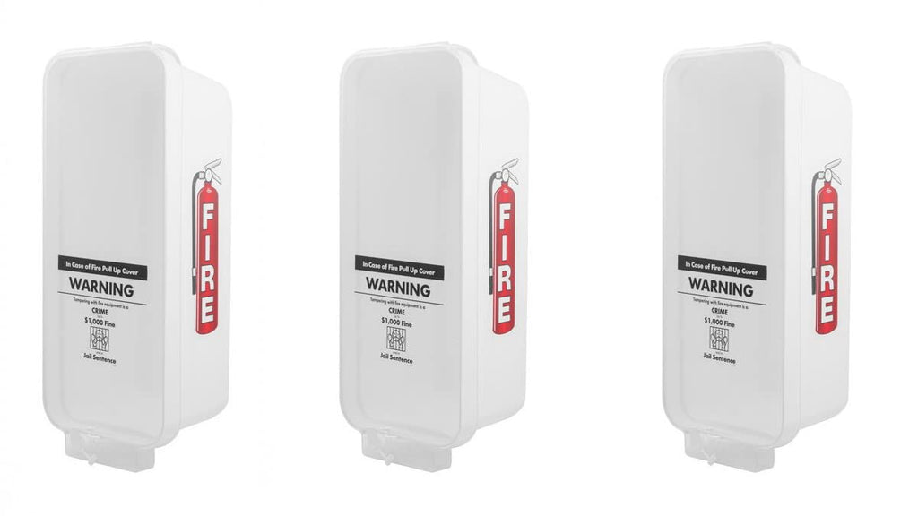 3 Pack White Wall-Mounted Fire Extinguisher Cabinet with Clear Pull-Cover Z405759