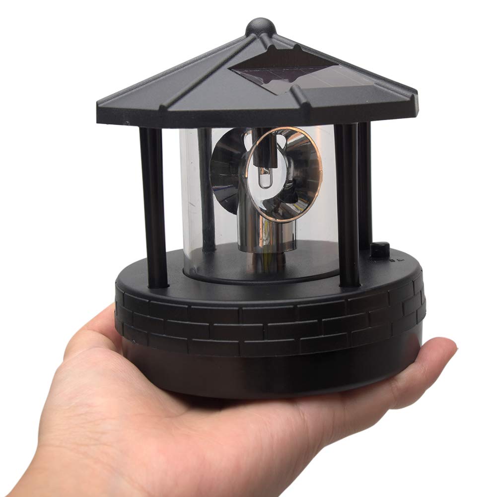 Solar Lighthouse with 360° Rotating Beacon, Waterproof Outdoor Decorative Lamp Z724
