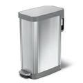 Narrow 12 Gallon Stainless Steel Step Trash Can with Soft Close Lid J20175