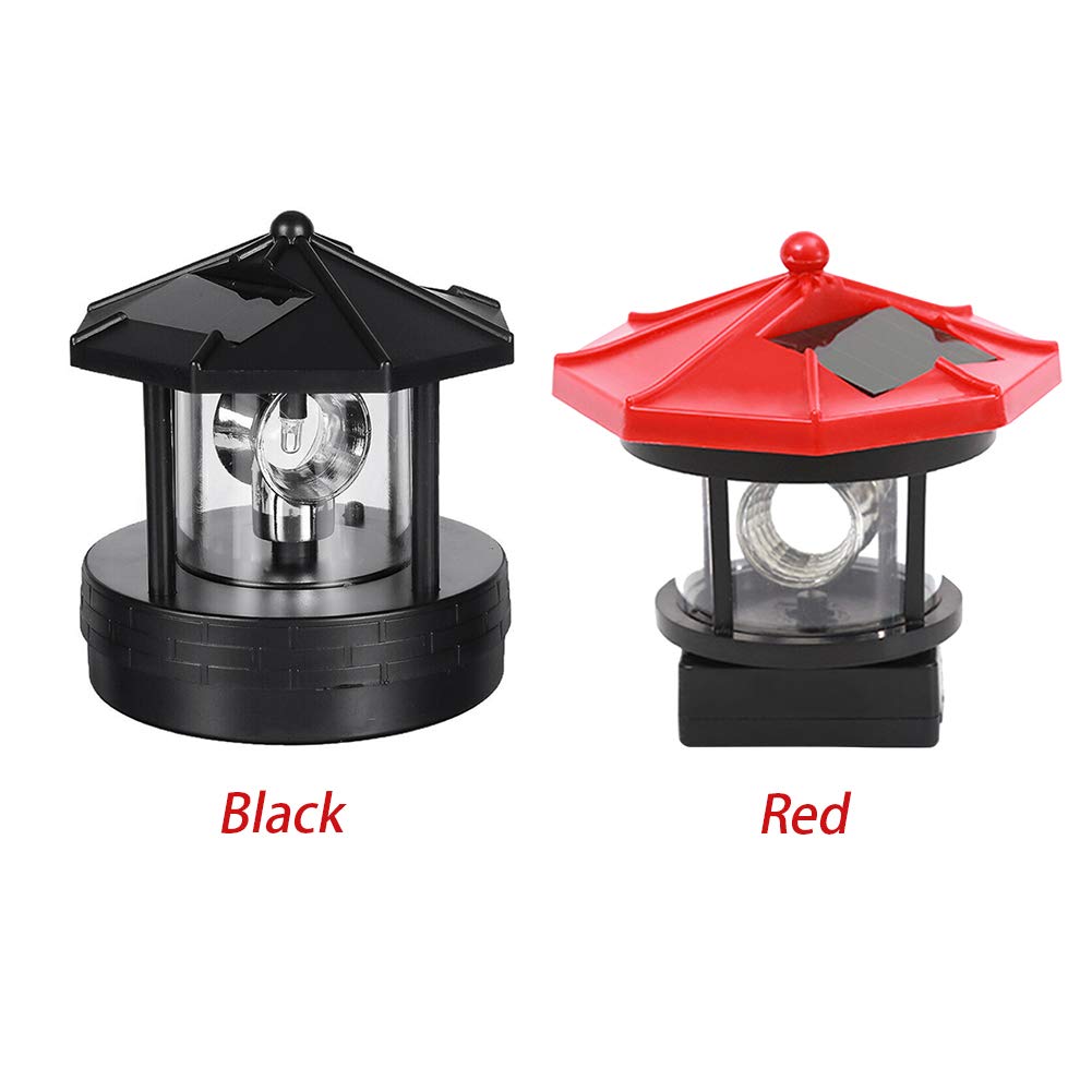 Solar Lighthouse with 360° Rotating Beacon, Waterproof Outdoor Decorative Lamp Z724