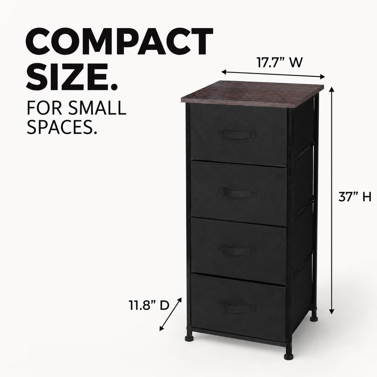 4 Drawer Fabric Storage Tower with Steel Frame T8289