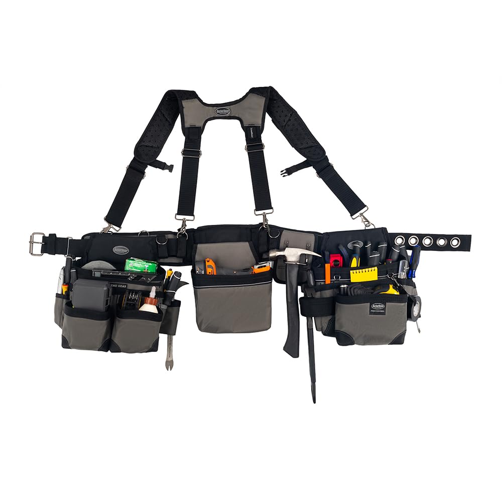 3 Bag Tool Belt with Suspenders B8865