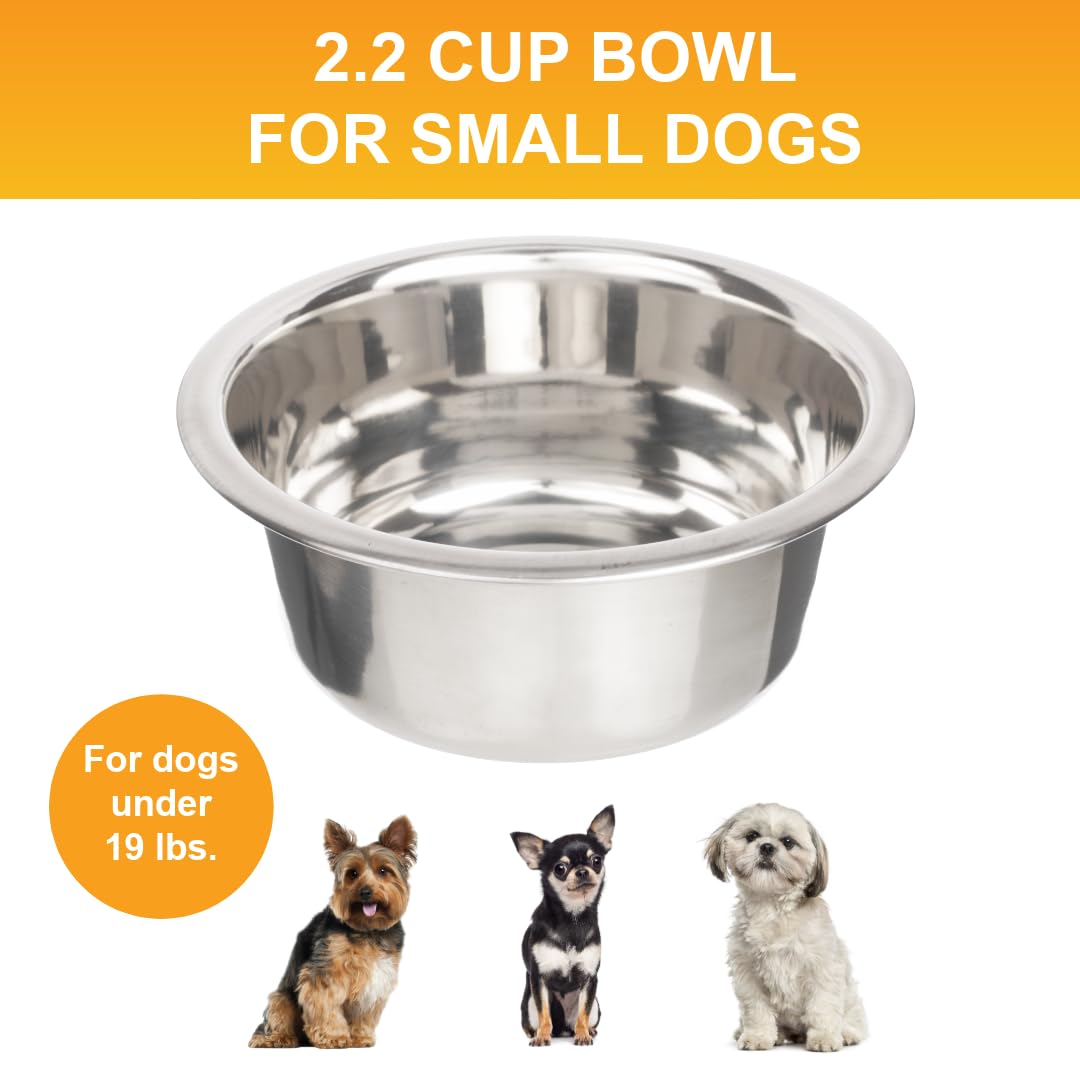 2.2 Cup Stainless Steel Dog Bowls Set of 2 M52358