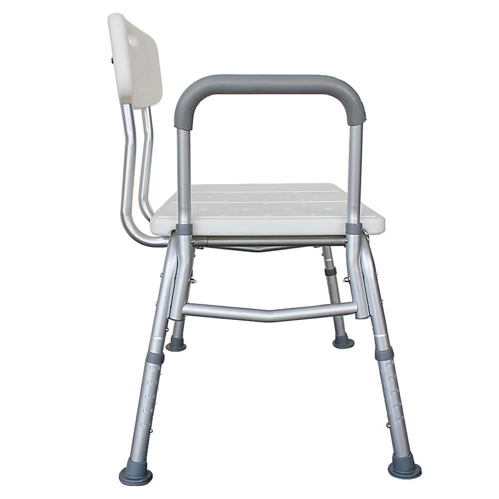 White Bath Chair with Padded Armrests and Back K325