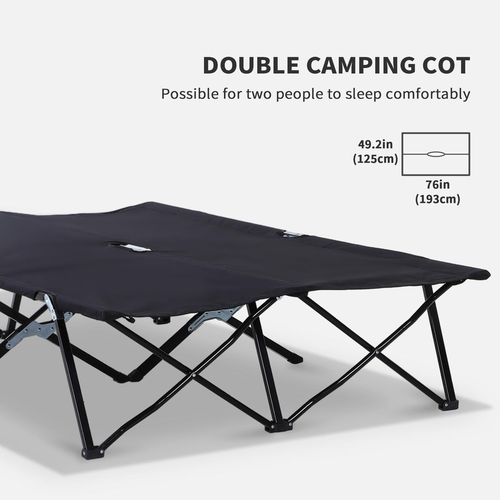 2 Person Folding Camping Cot with Carry Bag, 300 lbs Capacity M69276