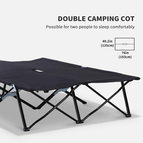 2 Person Folding Camping Cot with Carry Bag, 300 lbs Capacity M69276