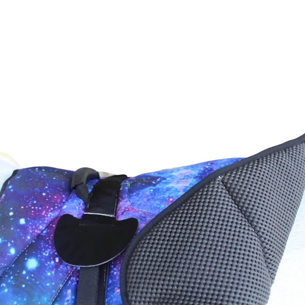 Neoprene Padded Anti-Slip Bareback Saddle Pad Blue Plaid P888