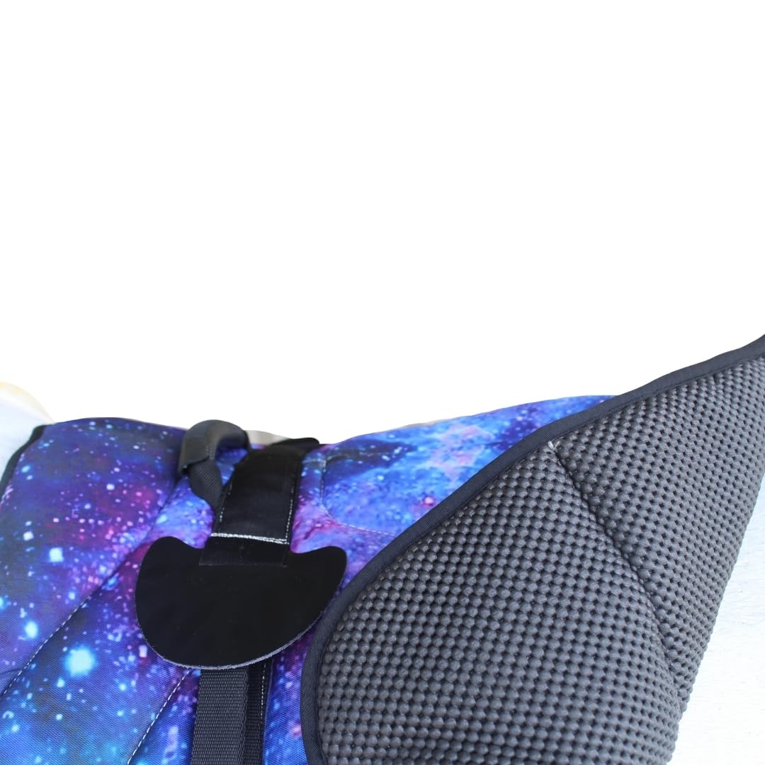 Neoprene Padded Anti-Slip Bareback Saddle Pad Blue Plaid P888