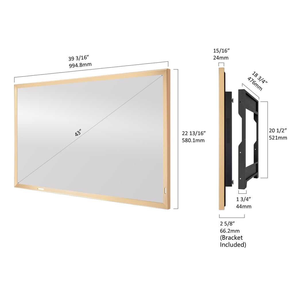 43-Inch Smart Mirror TV with Champagne Gold Aluminum Frame A50710