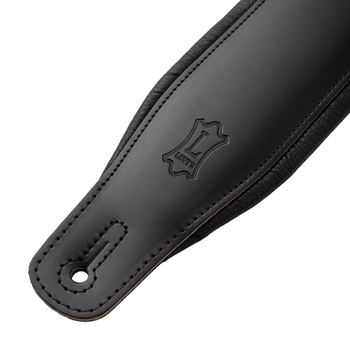 Black Leather Guitar Strap with Foam Padding G340