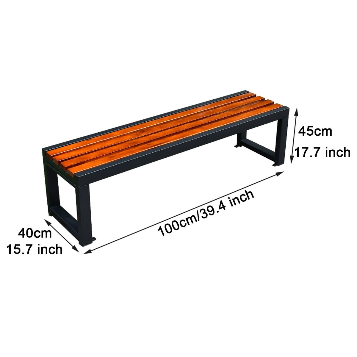 39.4in Cast Iron Outdoor Bench R648