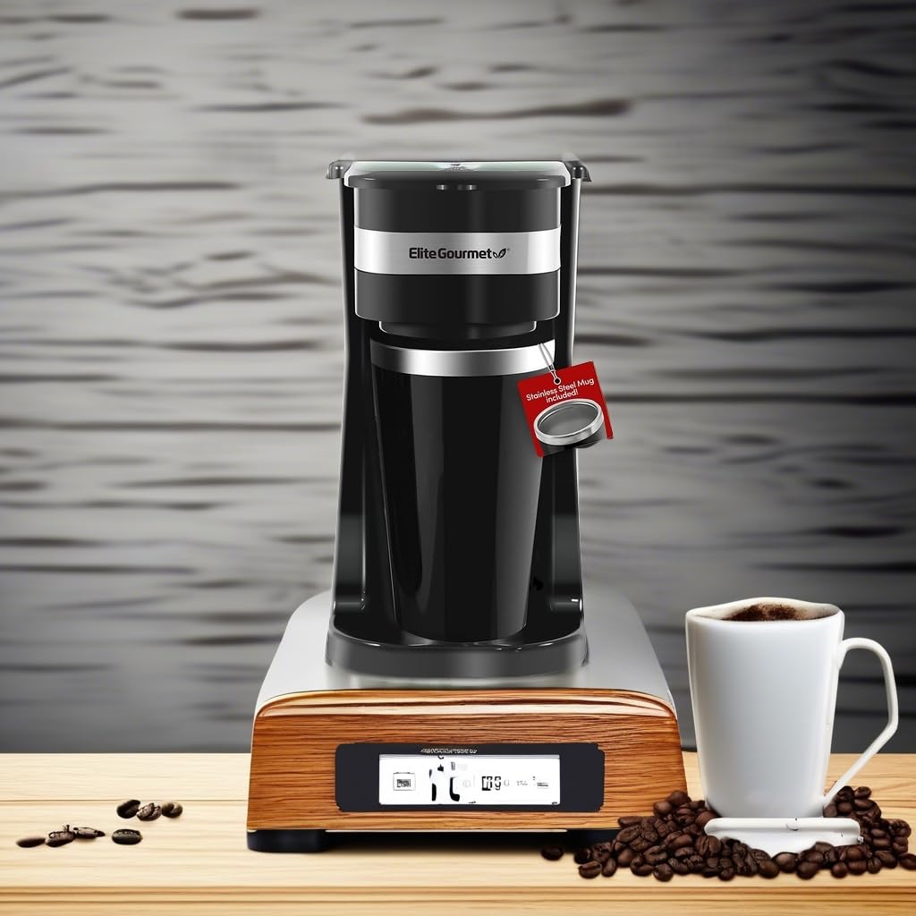 Black Single-Serve Compact Coffee Maker E118