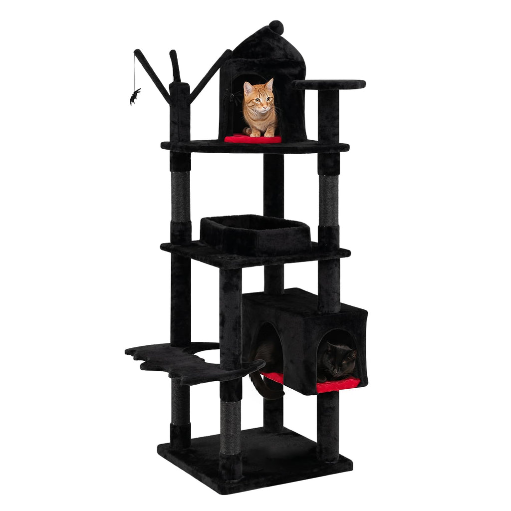 70-inch Multi-Level Black Cat Tree O132