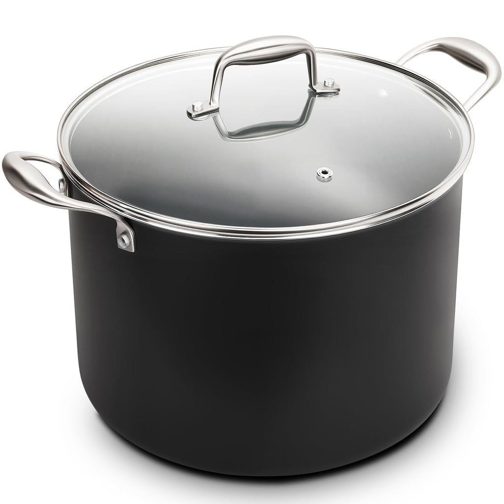 16QT Nonstick Ceramic Stock Pot with Tempered Glass Lid B2542