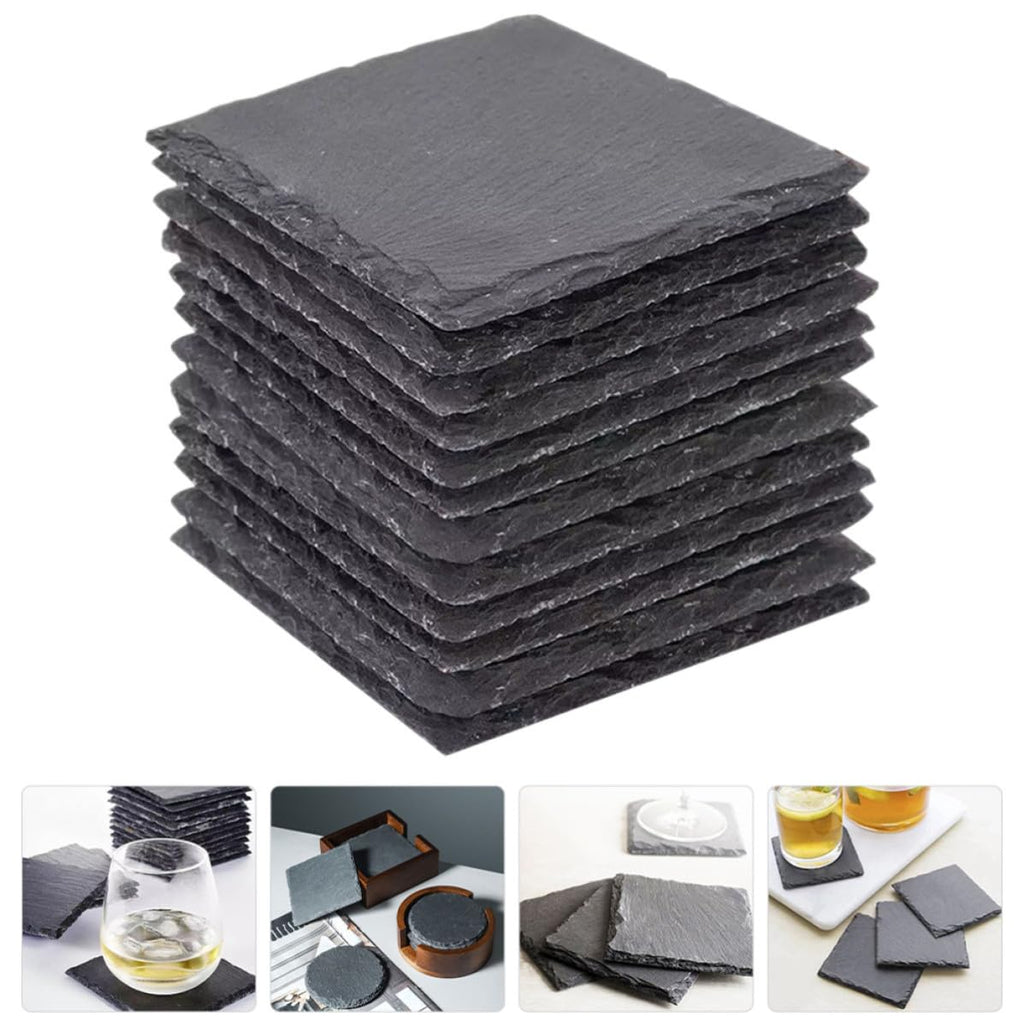 Natural Stone Square Drink Coasters Set W5340
