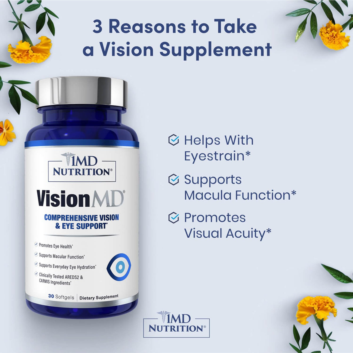 Eye Vitamin Supplement with Lutein & Zeaxanthin 30 Softgels U2487