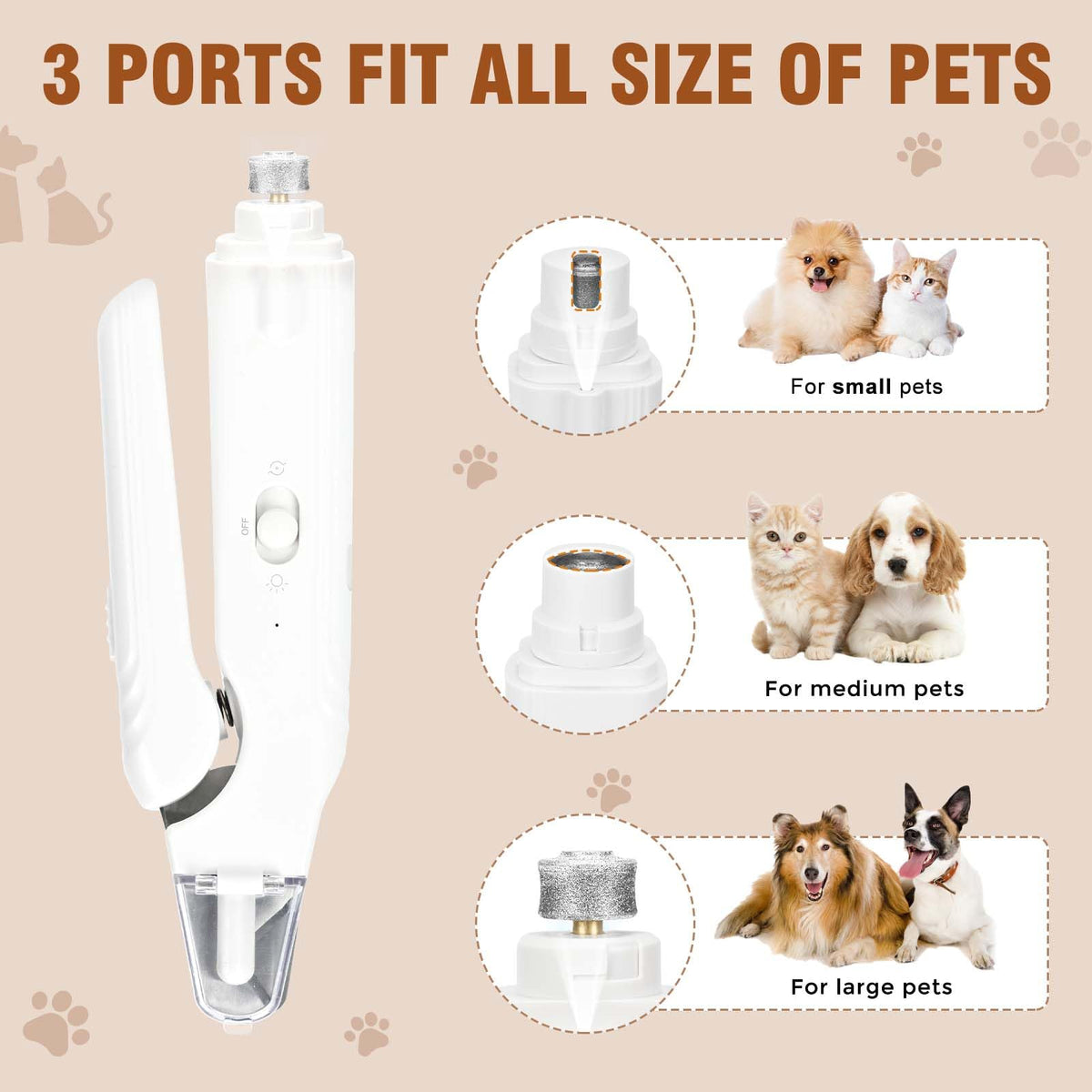 2-in-1 Dog Nail Grinder & Clippers with Light K37242