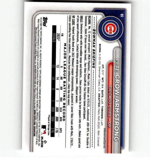 2024 Bowman Chrome Mega Box Mojo Refractor Baseball Trading Card D14214