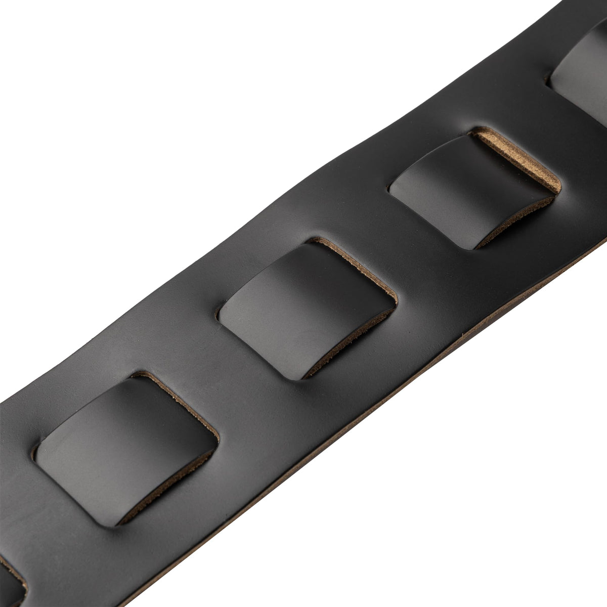 Black Leather Guitar Strap with Foam Padding G340