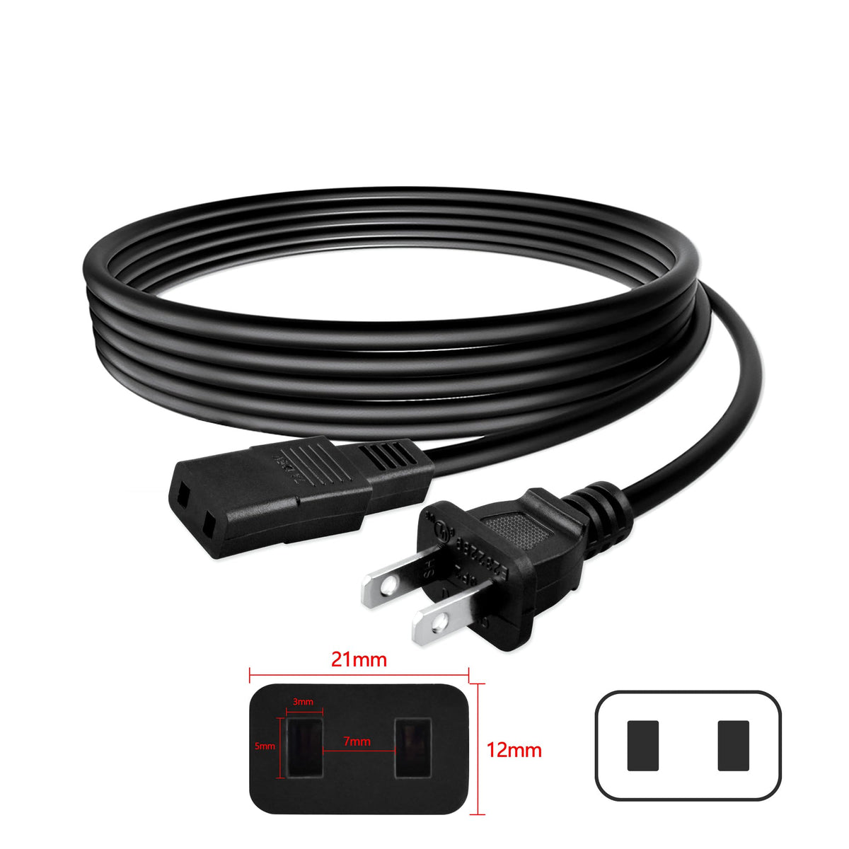 AC Power Cord Charging Cable 110V - 240V Household Cord S7547