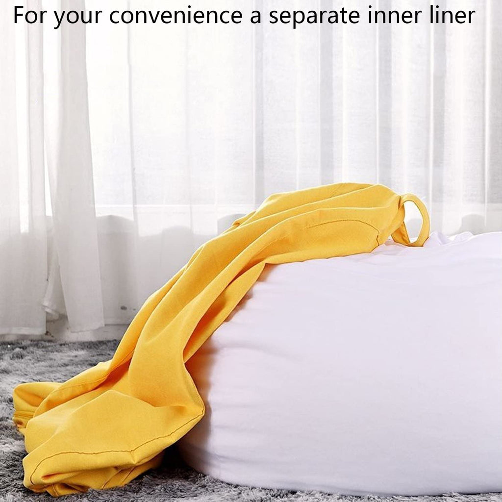 Bean Bag Chair Cover Only Without Filling XL Yellow Z4804