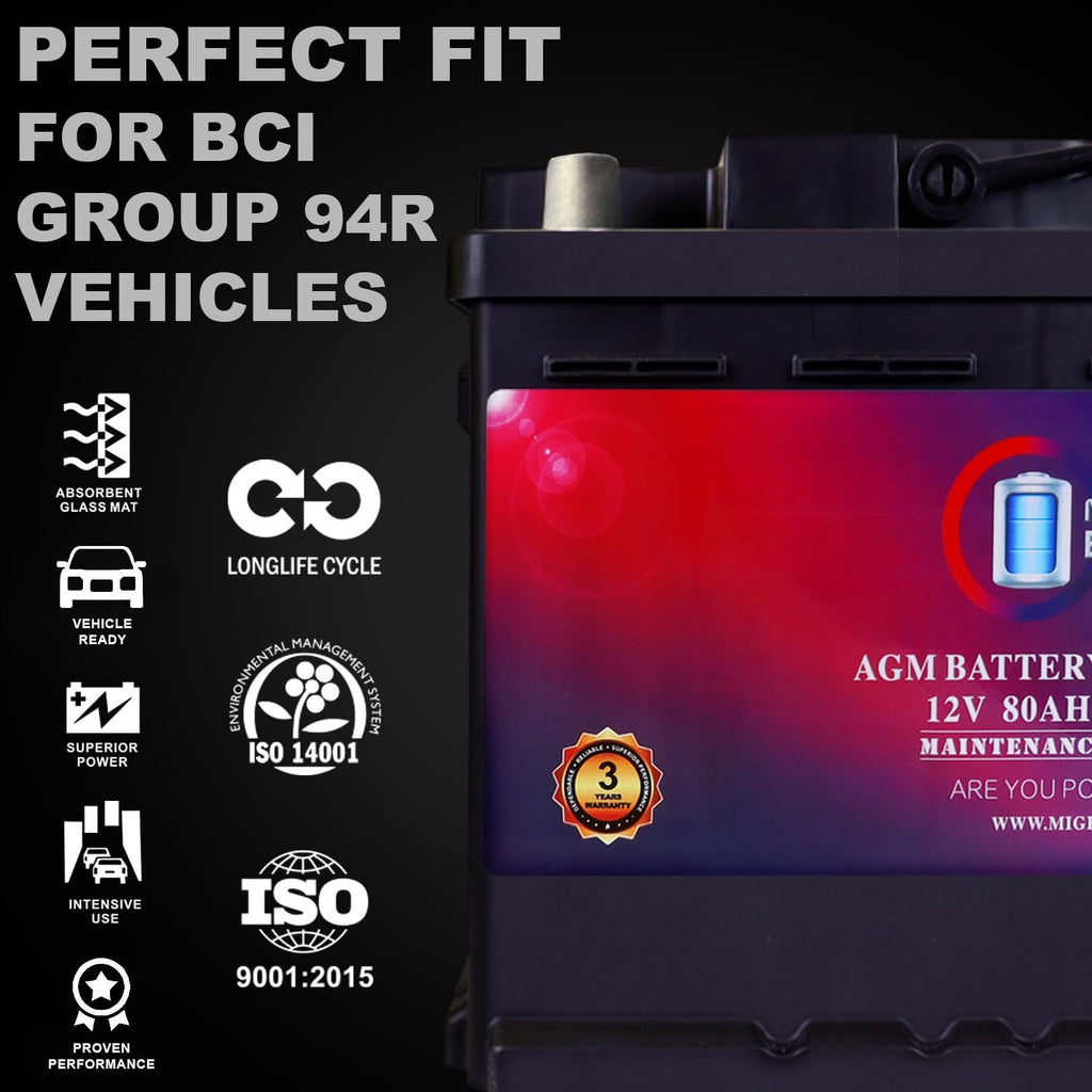 12V 80AH 850 CCA Replacement Battery Y240