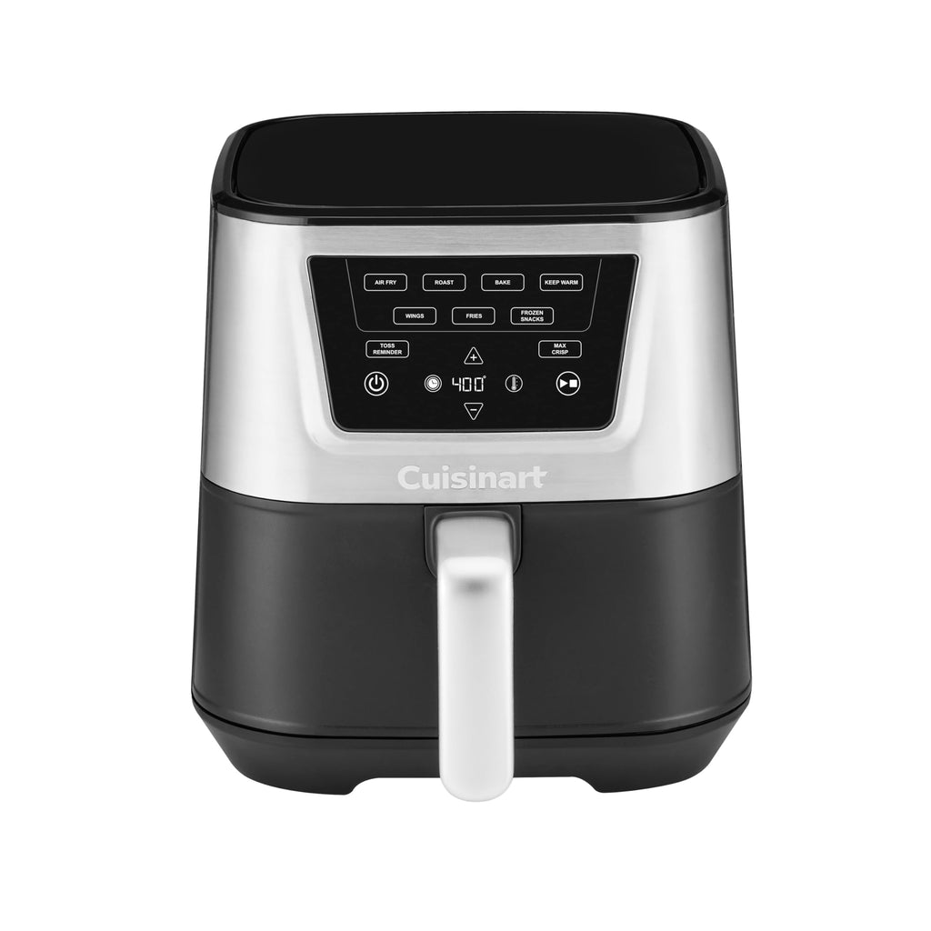 6-Quart Air Fryer with 4 Cooking Functions, Black & Stainless Steel B90911
