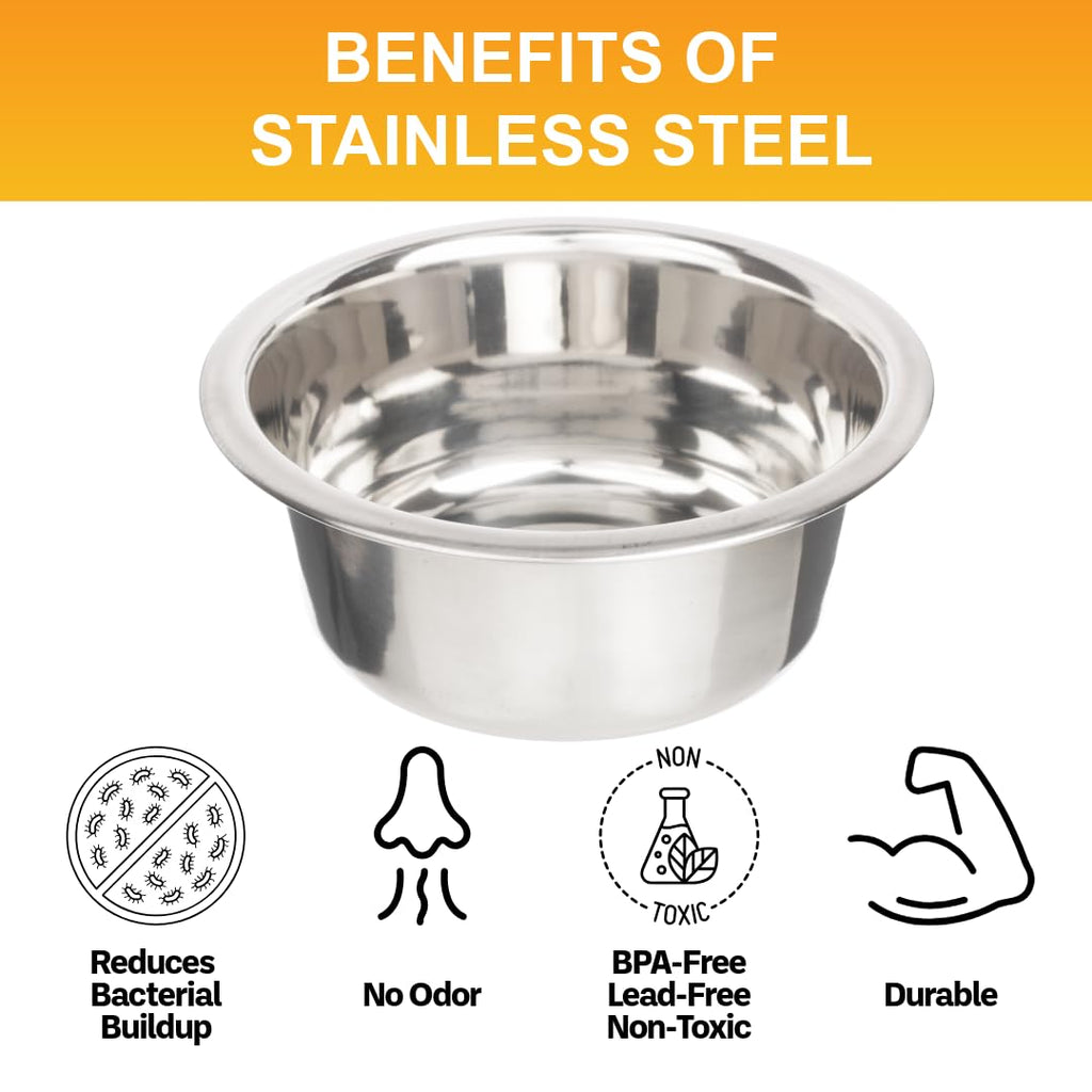 2.2 Cup Stainless Steel Dog Bowls Set of 2 M52358
