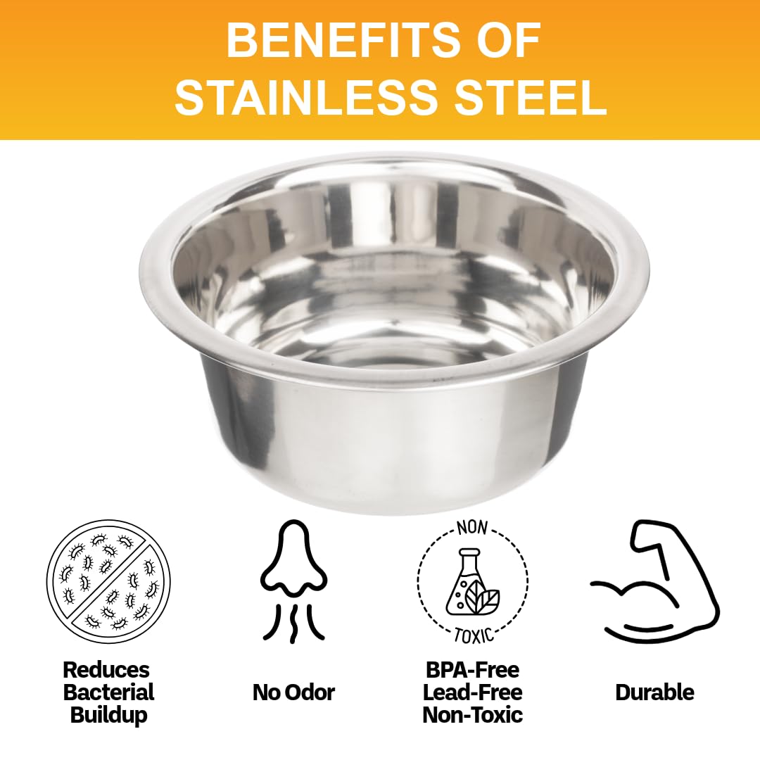 2.2 Cup Stainless Steel Dog Bowls Set of 2 M52358