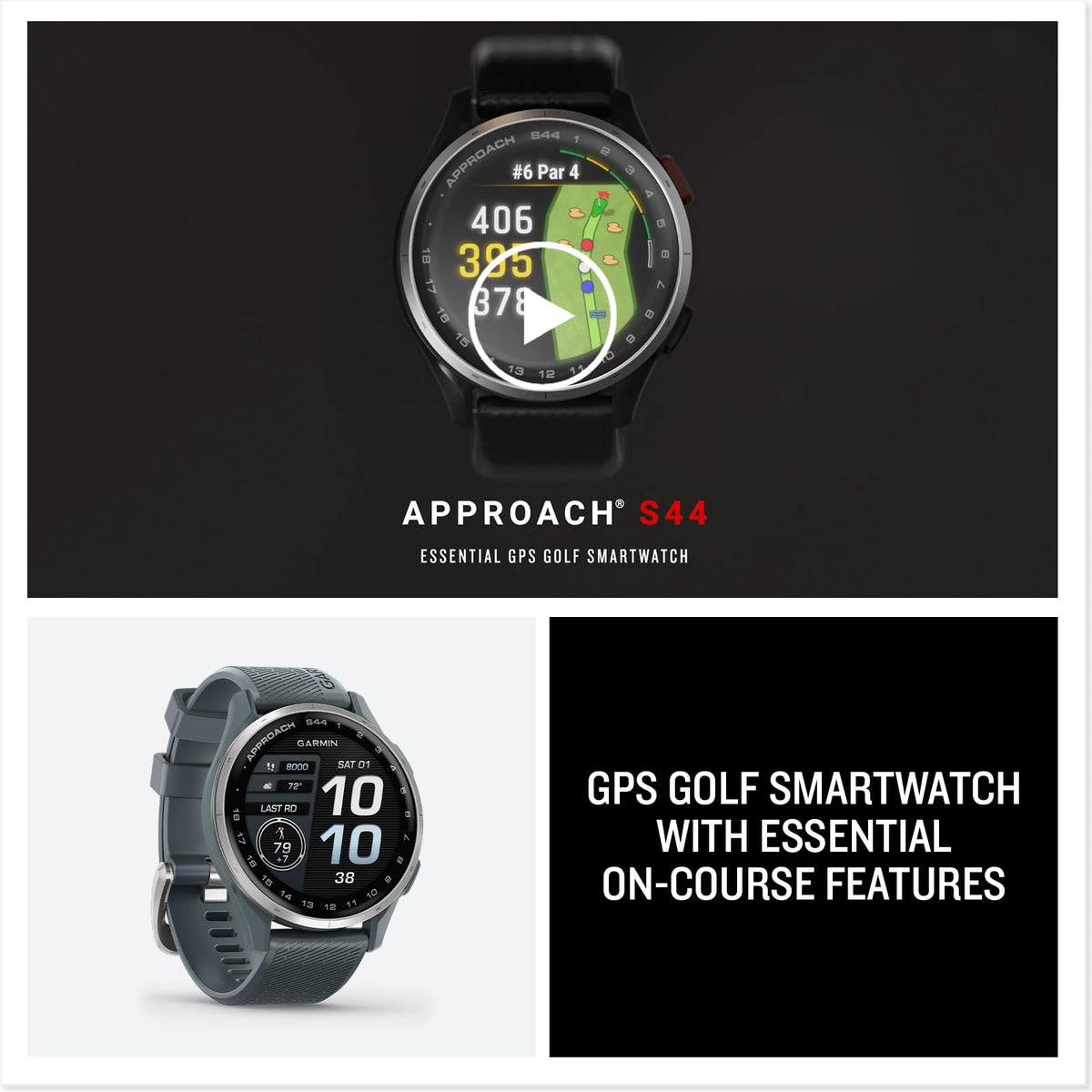 Golf GPS Smartwatch 43mm Black V7415