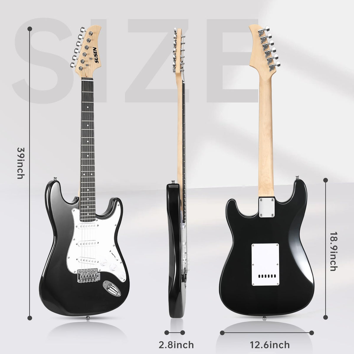 39 Inch Solid Full-size Electric Guitar with Amplifier Bag I119