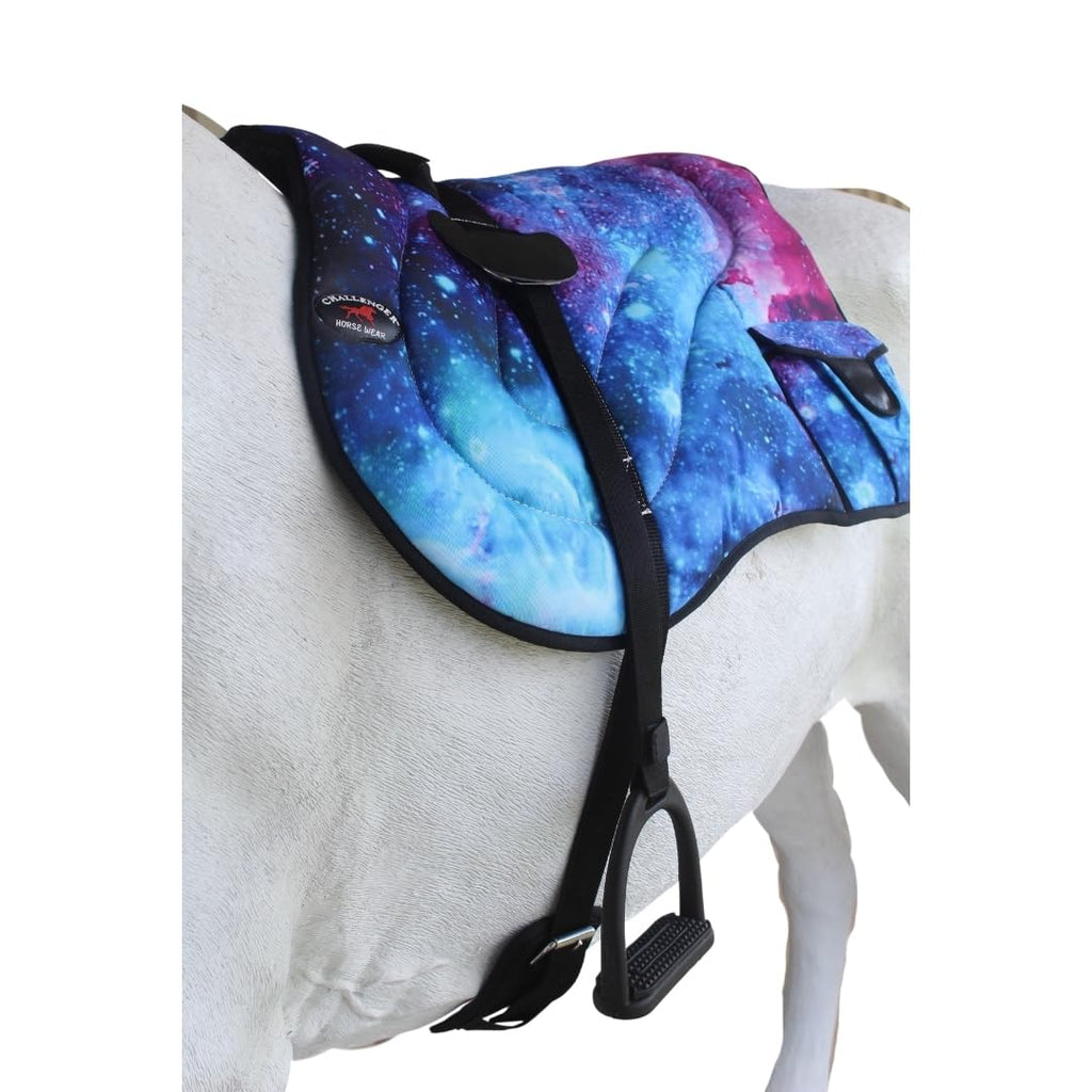 Neoprene Padded Anti-Slip Bareback Saddle Pad Blue Plaid P888
