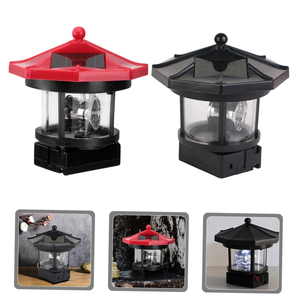 2pcs Solar Powered Rotatable Lighthouse Light X20212