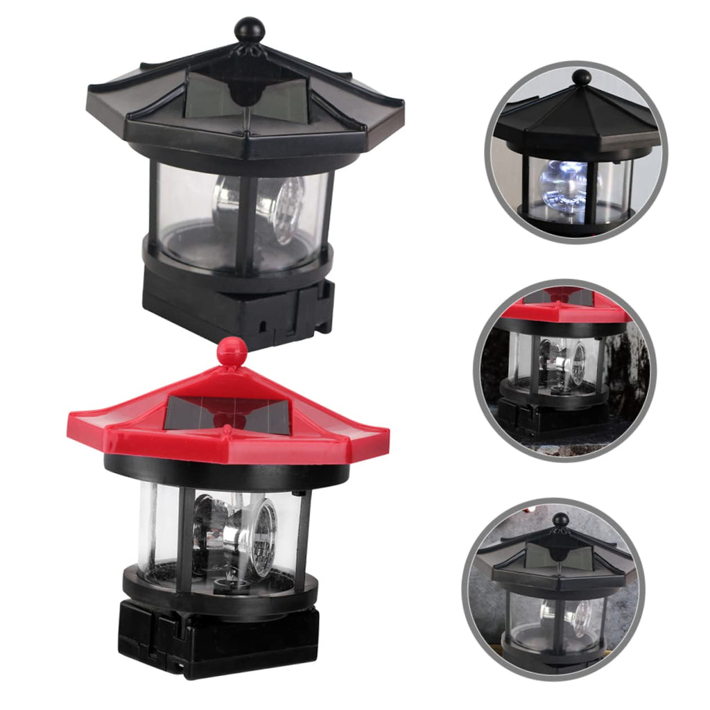 2pcs Solar Powered Rotatable Lighthouse Light X20212