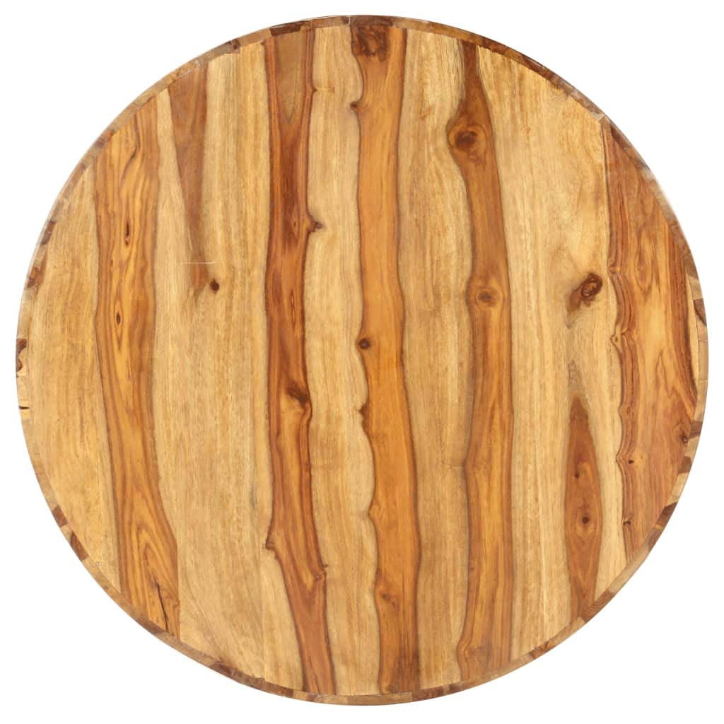 Solid Sheesham Wood Round Coffee Table with Storage Shelf H65216