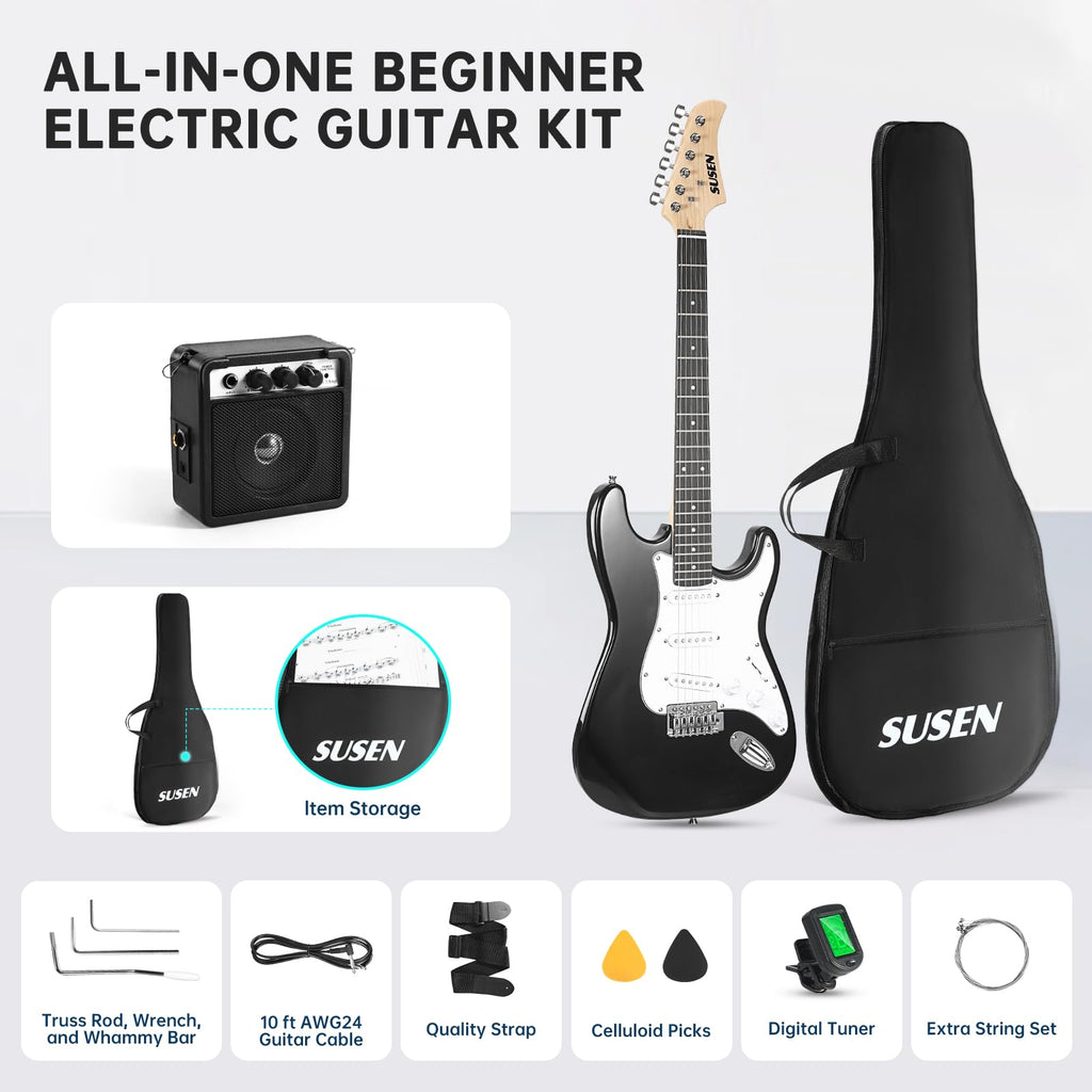 39 Inch Solid Full-size Electric Guitar with Amplifier Bag I119
