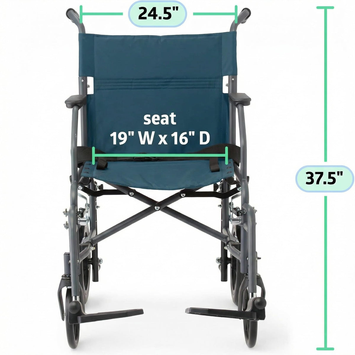 Folding Steel Transport Wheelchair with 12-Inch Wheels Z34222
