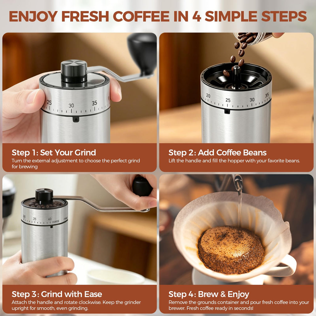 Manual Coffee Grinder with Ceramic Conical Burr S526704