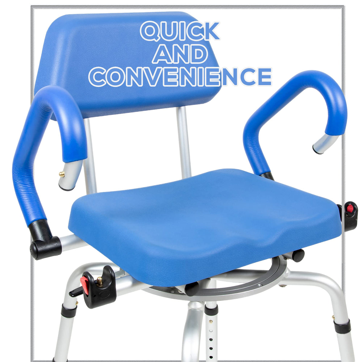 Blue Padded Shower Chair with Back and Arms H596