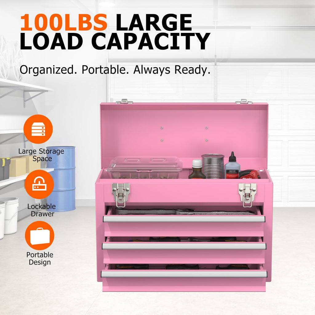 Portable Metal Tool Box with Drawers N88248