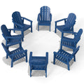 Navy Blue HDPE Adirondack Chair Set of 8 Y927