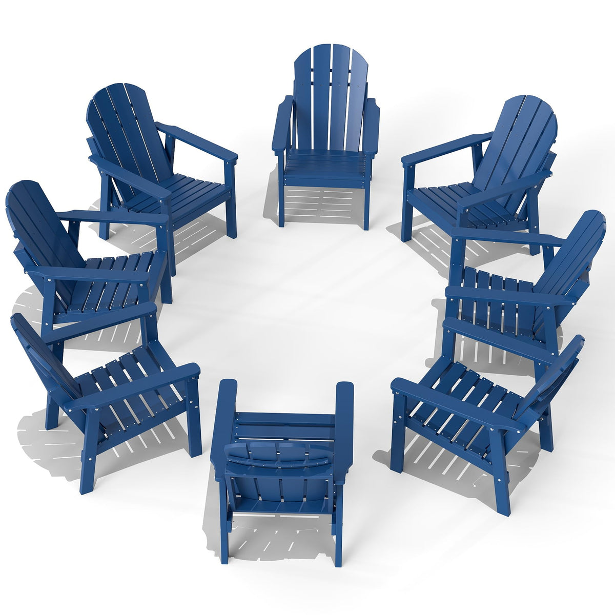 Navy Blue HDPE Adirondack Chair Set of 8 Y927
