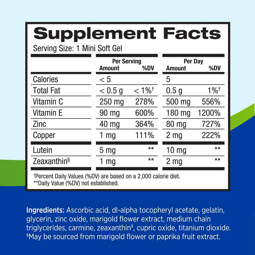 Lutein Zeaxanthin Eye Vitamins 130 Softgels P3448