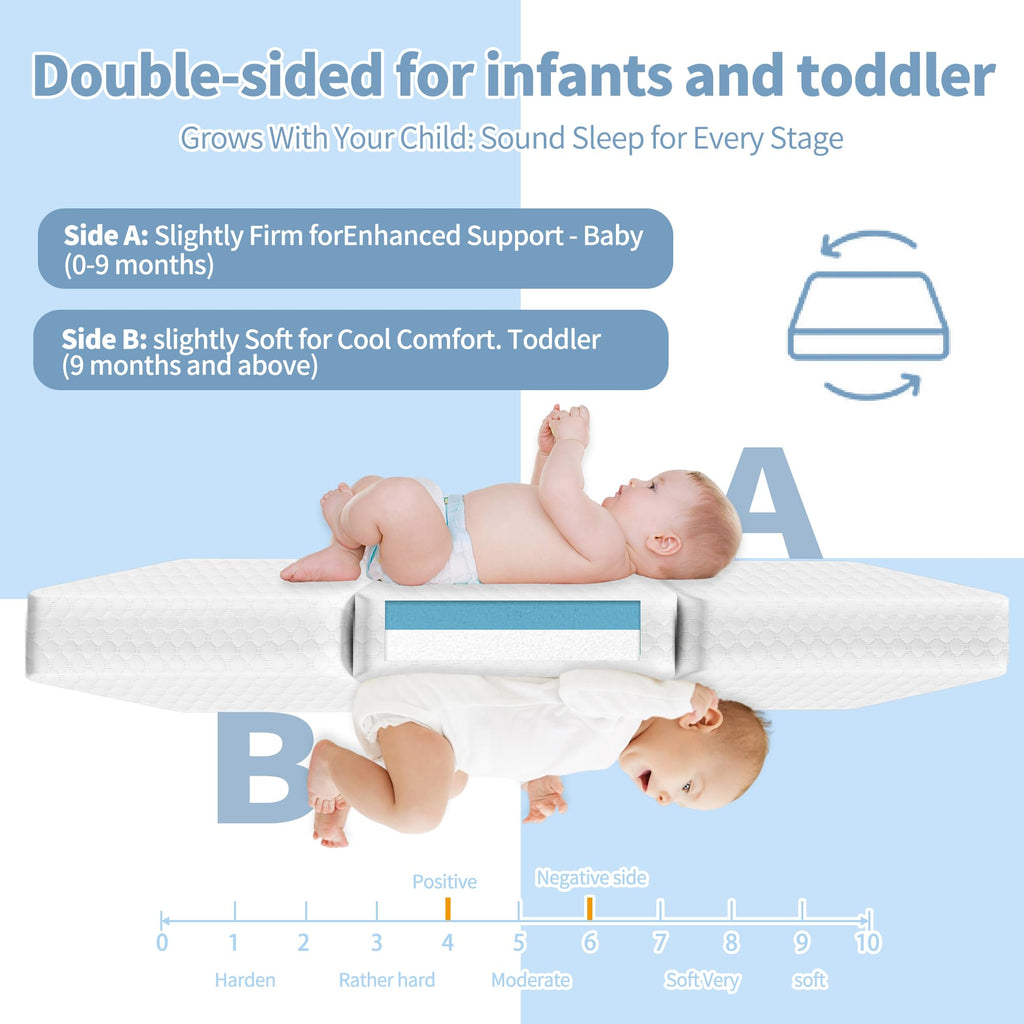 38x26'' Breathable Soft Plush Memory Foam Pack and Play Mattress with Carry Bag B416