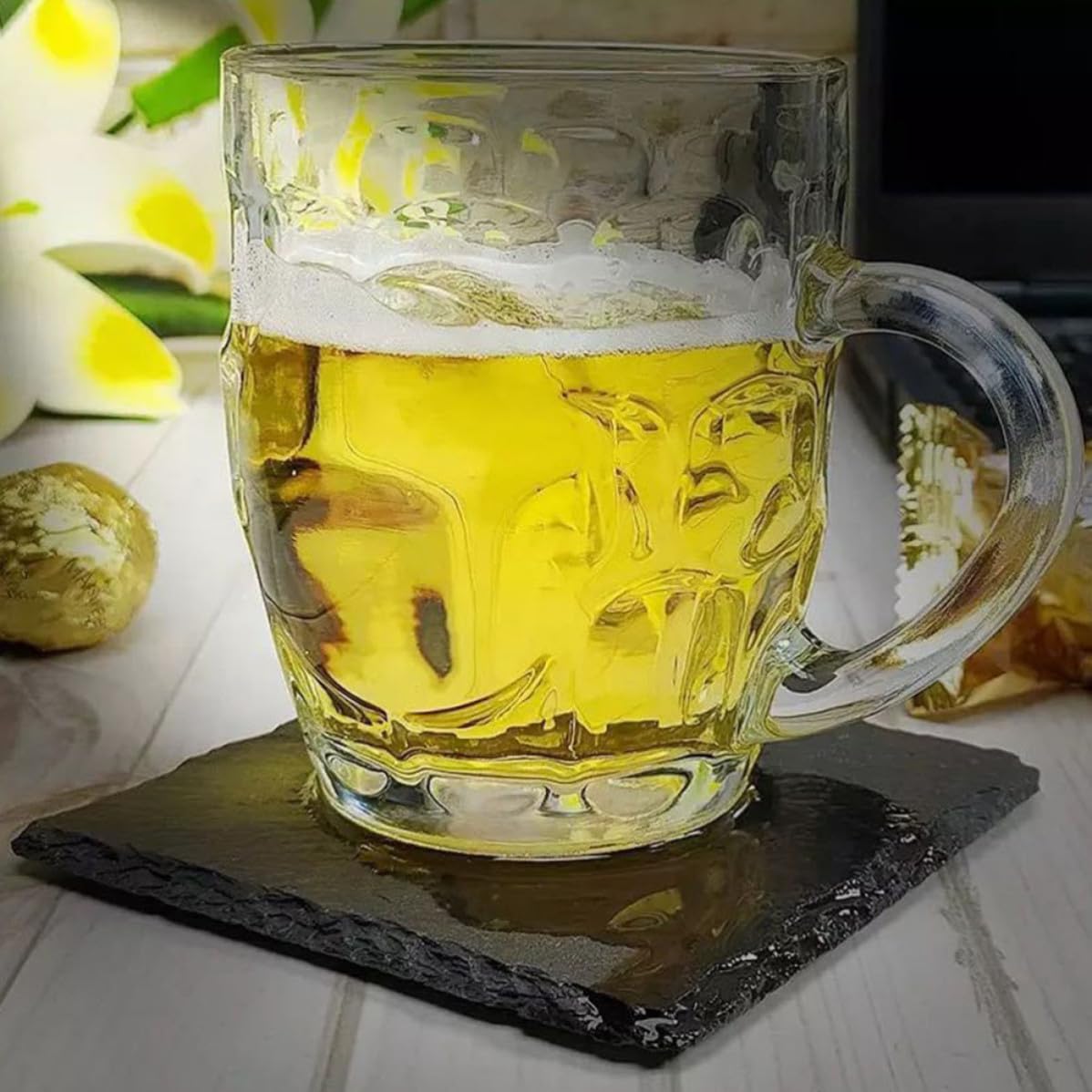 Natural Stone Square Drink Coasters Set W5340