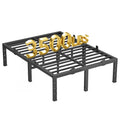 16 Inch King Size Black Metal Platform Bed Frame E6593
