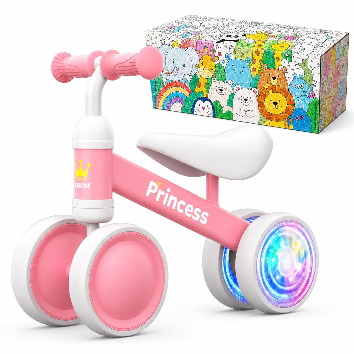 Pink Balance Bike with LED Light Up Wheels D206659