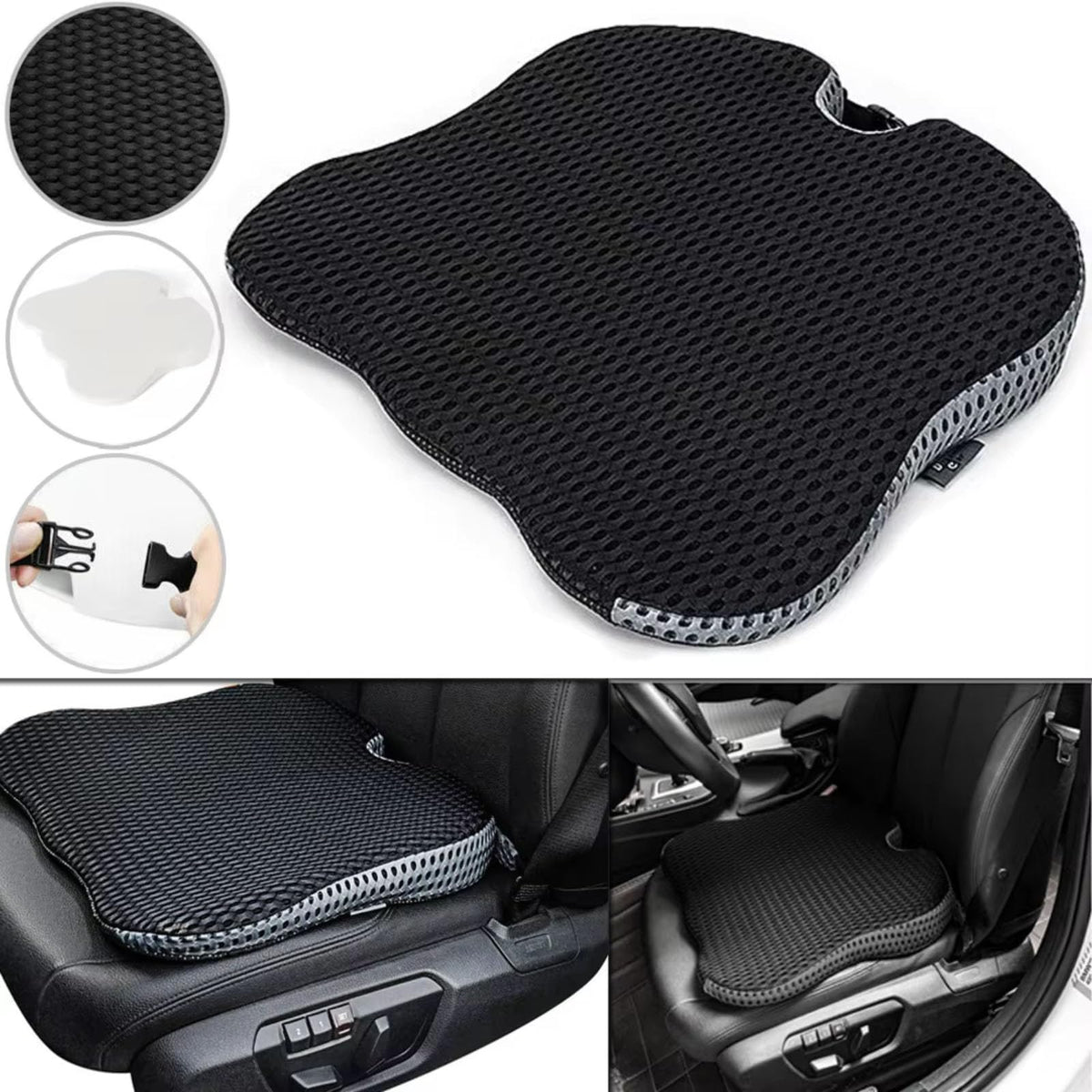 Grey Memory Foam Car Seat Booster Cushion D479125